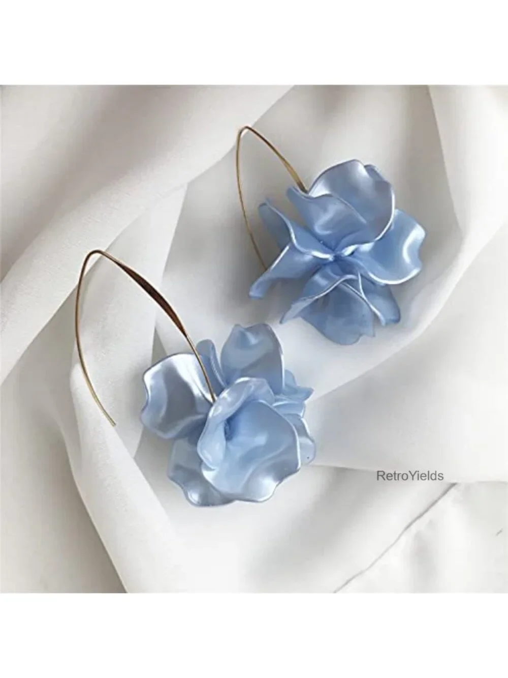 Handmade Bohemian Acrylic Flower Petal Dangle Drop Earrings for Women
